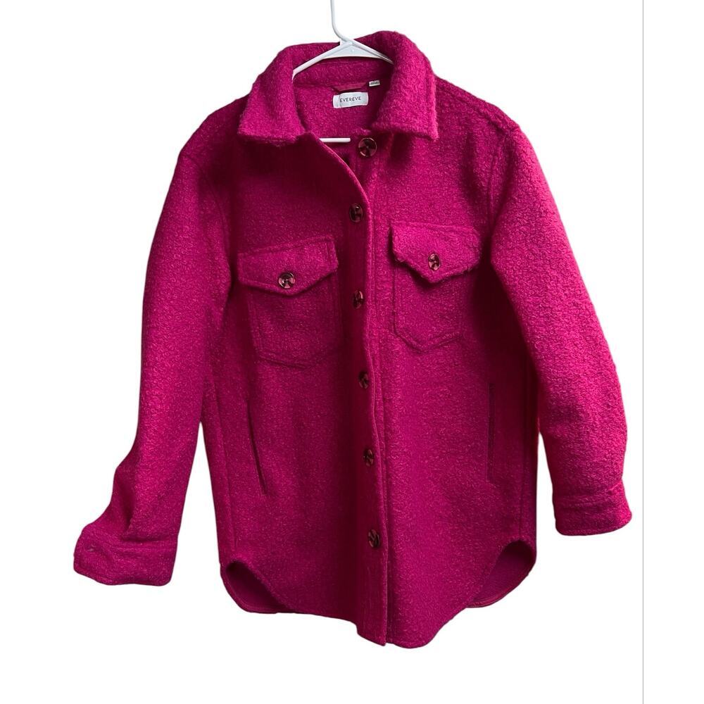 Evereve RD Style Shacket Fuchsia Pink Small Oversized
